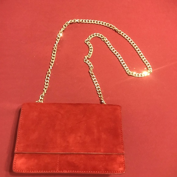 Red suede leather Zara bag - Picture 2 of 7
